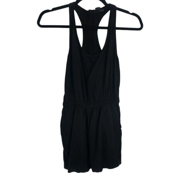 Aqua Designer Black Romper Button Shorts Sleeve XS - Picture 2 of 3